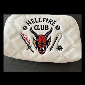 Primark Strager Things White Quilted Pouch with Hellfire Club Design